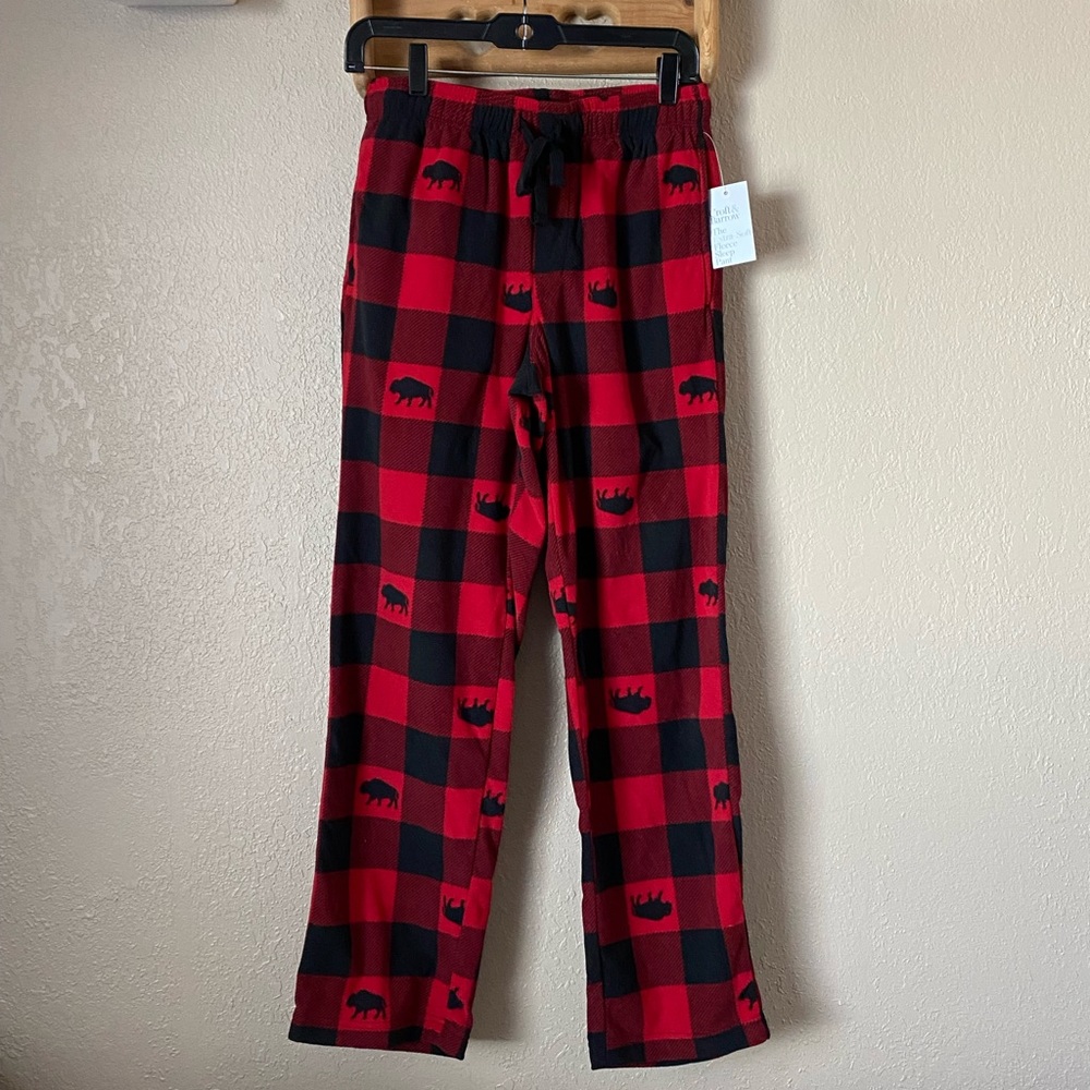 Black and red Buffalo print pajama pants with a custom vinyl t-shirt